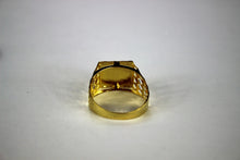 Load image into Gallery viewer, 10K Real Two-Tone Gold Initial Alphabet Letter Band Ring Diamond Cut for Men
