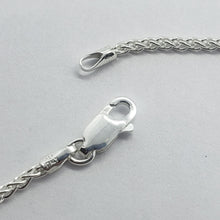Load image into Gallery viewer, 925 Solid Sterling Silver Spiga Wheat Chain Necklace Men Women 1.5mm, 16" - 24"