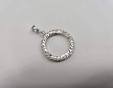 Load image into Gallery viewer, 925 Sterling Silver Rope Edge 25 Cent Quarter Coin Bezel 24mm Prong Back