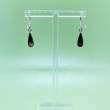 Load image into Gallery viewer, Sterling Silver Synthetic Opal Dangling Earrings Thin Water Droplets