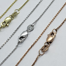 Load image into Gallery viewer, 14K Solid Gold Very Thin DC Boston Link Chain Yellow White Rose 16" 18" 20"