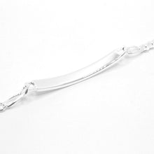 Load image into Gallery viewer, 925 Sterling Silver Personalized Custom Engraved Figaro Link ID Bracelet 5mm