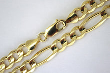 Load image into Gallery viewer, 14K SOLID GOLD FIGARO LINK CHAIN NECKLACE BRACELET FOR MEN WOMEN 2.5~8.5mm 7~30"