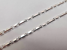 Load image into Gallery viewer, 925 Sterling Silver Beveled Edges Italian Baht Chain Necklace 3.7mm 7" to 30"