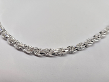 Load image into Gallery viewer, 925 Sterling Silver Thick Rope Chain Necklace Diamond Cut 4.5mm 7" to 30"