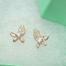 Load image into Gallery viewer, Sterling Silver Pointy Butterfly Earring with CZ
