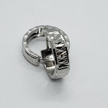 Load image into Gallery viewer, 14K Real Yellow White Gold Huggie Hoop Earrings Diamond Cut Round 13mm Men Women