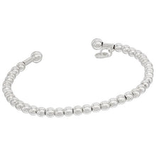 Load image into Gallery viewer, 925 Sterling Silver Wide Plain Beaded Flexible Cuff Bracelet Chain 3mm 7" Long