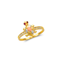Load image into Gallery viewer, 14K Tricolor Gold Fancy Turtle Collection Set Pendant for Necklace Bracelet Ring