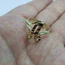 Load image into Gallery viewer, 10K YELLOW GOLD Cursive Letter Initial Ring for Women Alphabet A-Z Size 6-10.5