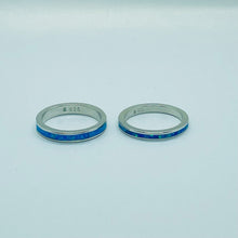 Load image into Gallery viewer, 2.5mm, 3mm Sterling Silver Synthetic Opal Stackable Ring for Women and Girls