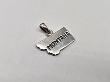 Load image into Gallery viewer, 925 Sterling Silver Flat Map of State of Montana Pendant 7/8 Inch Tall (22mm)