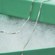 Load image into Gallery viewer, Sterling Silver Box Chain Necklace Bracelet Medium Thick 1.2mm-2.2mm Size 7"-30"