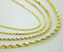 Load image into Gallery viewer, Authentic 10k Solid Yellow Gold D/C Rope Chain Necklace Men 1.5mm-9mm 16"-30"