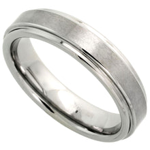 Load image into Gallery viewer, Tungsten Carbide 5.5 mm Wedding Band Ring Satined Center Recessed Edges 5 ~ 12