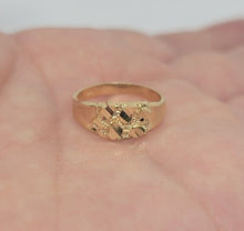 Load image into Gallery viewer, 10K Yellow Gold Baby Nugget Ring for Baby Kids Children Women Size 1 -7 Sizable