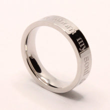Load image into Gallery viewer, Stainless Steel Etched Song of Solomon 3:4 Bible Verse Wedding Band Ring 5mm