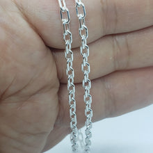 Load image into Gallery viewer, Sterling Silver Boston Link Chain Italy Necklaces Bracelets 3mm Size 7" ~ 30"