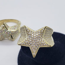 Load image into Gallery viewer, 10K Yellow Gold 20.5mm Big Star Shaped Ring Band for Men Size 9 -11