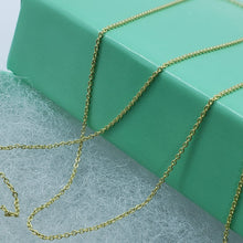 Load image into Gallery viewer, 14K Solid Yellow Gold Very Thin Cable Link Chain Necklace 0.75mm, 16" 18" 20"