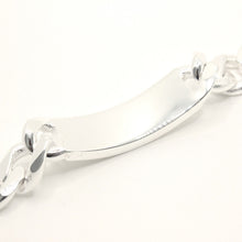 Load image into Gallery viewer, 925 Sterling Silver Personalized Custom Engraved Figaro Link ID Bracelet 14mm