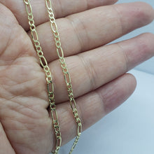 Load image into Gallery viewer, Authentic 10K Yellow Gold Hollow Figaro Chain Necklace 1.9mm 2.6mm 16" to 26"