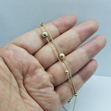 Load image into Gallery viewer, 14k Hollow Gold Station Bead Chain Necklace Bead 6mm Wide Chain 1mm/16" 18" 20"