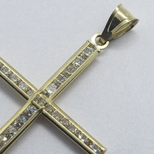 Load image into Gallery viewer, 10K Yellow Gold Cross Pendant with/out White Gold Jesus 4 Sizes