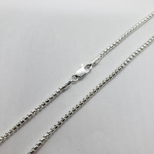 Load image into Gallery viewer, 925 Sterling Silver Round Box Chain Necklace High Quality 2mm 16"-30"