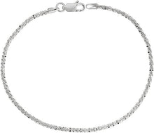 Load image into Gallery viewer, Sterling Silver Sparkle Rock Chain Necklaces & Bracelets 1.8mm Diamond Cut 7-24"