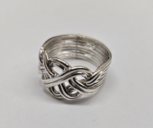 Load image into Gallery viewer, 925 Sterling Silver 8Piece Braided Celtic Loop Design Puzzle Ring Band 16mm 5~13