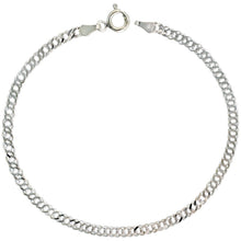 Load image into Gallery viewer, 925 Sterling Silver Double Curb Chain Anklet 3mm, Fits 9.5" to 10" Ankles