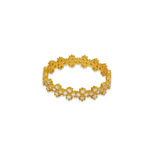 Load image into Gallery viewer, 14K Solid Gold Women Fancy CZ Band Ring Band Yellow Rose White Sizes 6-9