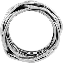 Load image into Gallery viewer, 925 Sterling Silver Solid Heavy Wrapped Wire Ring High Quality 12mm Size 6-10