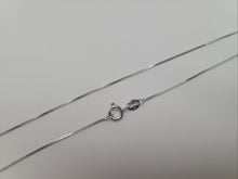 Load image into Gallery viewer, 925 Sterling Silver Fine Thin Rhodium Finish Box Chain Necklace 0.8mm 16" to 18"