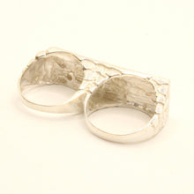 Load image into Gallery viewer, 925 Sterling Silver Rectangular Two Finger Nugget Ring 5/8 Inch Wide, Sizes 8-13