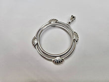 Load image into Gallery viewer, 925 Sterling Silver Half Dollar Coin Bezel Clamshell Edge 30mm Prong Back