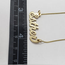 Load image into Gallery viewer, 10K Solid Yellow Gold Handmade Personalized/Custom Name Pendant with/out chain
