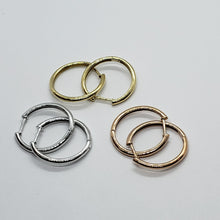 Load image into Gallery viewer, 14K Yellow White Rose Gold Elegant High Polished Huggie Hoop Earrings 2x20mm