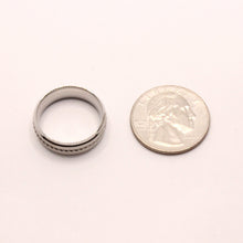 Load image into Gallery viewer, Stainless Steel Rope Inlay Matte Finish Concave Edges Wedding Ring Band 7mm