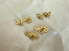 Load image into Gallery viewer, Authentic 10k Solid Yellow Gold Nugget Stud Earrings with CZ Men Women Unisex