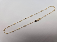 Load image into Gallery viewer, 14K Yellow Gold Bead Rolo Chain Bracelet Anklet Diamond Cut 2mm Link 7" 10"