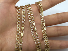 Load image into Gallery viewer, 10k Two Tone Yellow White Gold Hollow Cuban Link Chain 3.5mm-5.4mm / 16"-30"