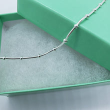 Load image into Gallery viewer, Sterling Silver Snake Chain Station Necklaces Bracelets Italy 1mm, Size 7"-30"