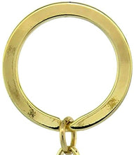 Load image into Gallery viewer, Gold Tone Turtle Tortoise Key Chain Crystal Key Ring 3 inches Long 33mm Round