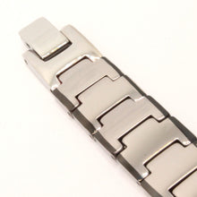Load image into Gallery viewer, Tungsten Carbide Black Edge Bar Links Magnetic Therapy Bracelet 1/2 Inch Wide