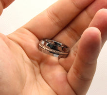 Load image into Gallery viewer, Tungsten Carbide Sterling Silver Rope Inlay Beveled Edges Wedding Band Ring 8mm