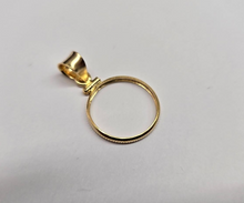 Load image into Gallery viewer, Sterling Silver & Gold Filled Dime Bezel 18 mm Screw Top Coin Edge 10 Cent Coin