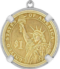 Load image into Gallery viewer, Sterling Silver Bezel Susan B Anthony Sacagawea 27 mm Coin Prong Back Round Edge