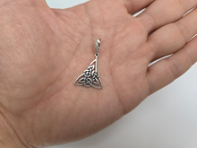 Load image into Gallery viewer, 925 Sterling Silver Large Celtic Leafy Triquetra Knot Pendant 1 (25mm) Inch Tall
